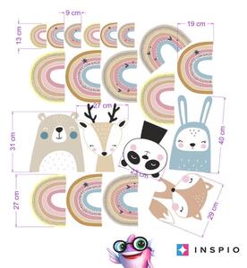 INSPIO-textilná prelepiteľná nálepka - Dúhy v pastelových farbách, nálepky na stenu RUŽOVÉ
