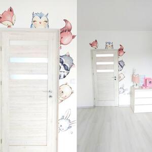 INSPIO-textilná prelepiteľná nálepka - Samolepky zvieratiek na stenu okolo dverí