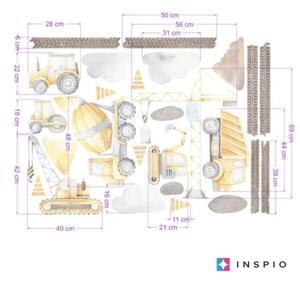 INSPIO-textilná prelepiteľná nálepka - Nálepky na stenu - Stavebné stroje