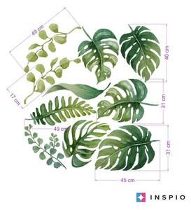 INSPIO-textilná prelepiteľná nálepka - Samolepky na stenu - Tropické listy
