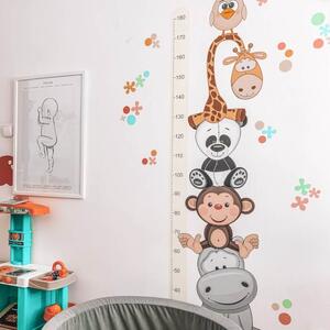 INSPIO-textilná prelepiteľná nálepka - Oranžový samolepiaci detský meter na stenu
