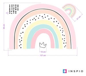 INSPIO-textilná prelepiteľná nálepka - Dúha pre malú princeznú s menom