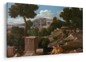 Obraz - Nicolas Poussin, Landscape with Saint John on Patmos, reprodukcia (90x60 cm)
