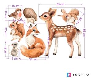 INSPIO-textilná prelepiteľná nálepka - Zvieratká z lesa - samolepky pre deti