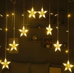 Vianočný LED svetelný záves v tvare V so hviezdičkami, 162 LED, 3m, rôzne farby na výber Farba: Modrá
