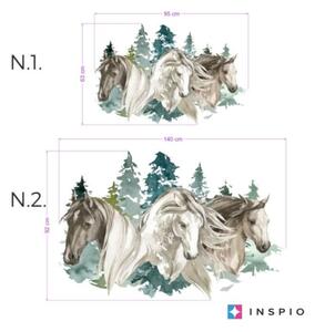 INSPIO-textilná prelepiteľná nálepka - Nálepka pre chlapcov - kone v prírode