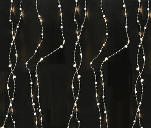 Vianočná LED záclona so 160 perličkami, 3m, viac farebných variant Farba: Teplá biela