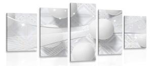 5-dielny obraz biely luxus - 100x50