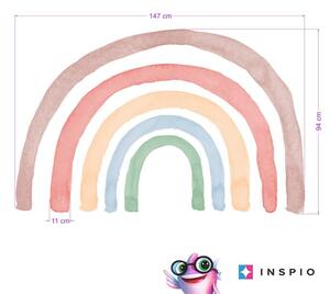 INSPIO-textilná prelepiteľná nálepka - Nálepka do detskej izby - DÚHA na stenu