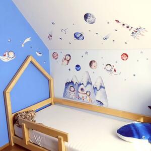 INSPIO-textilná prelepiteľná nálepka - Nálepky na stenu - Malí astronauti a vesmír