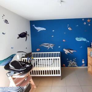 INSPIO-textilná prelepiteľná nálepka - Nálepky do detskej izby - Podmorský svet