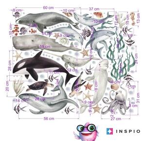 INSPIO-textilná prelepiteľná nálepka - Nálepky do detskej izby - Podmorský svet