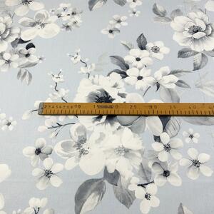 Ervi bavlna š.240cm - Maľované kvety na modrom - 25184-19, metráž