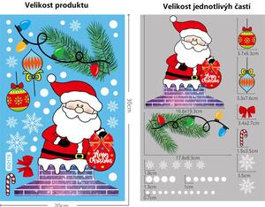 Vianočné nálepky na okno - Santa Claus - rôzne motívy na výber Variant: Variant 4