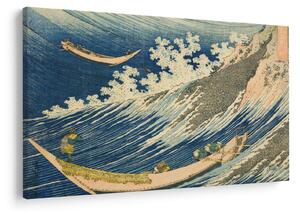 Obraz - Katsushika Hokusai, Fishing Boats at Choshi in Shimosa (Soshu Choshi) , reprodukcia (90x60 cm)