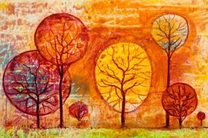 Obraz stromy vo farbách jesene - 60x40
