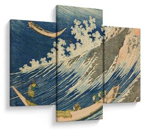 Obraz - Katsushika Hokusai, Fishing Boats at Choshi in Shimosa (Soshu Choshi) , reprodukcia (90x60 cm)
