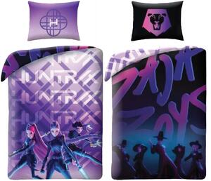 Posteľné obliečky z mikrovlákna KPop Demon Hunters – motív HUNTR/X vs. Saja Boys - 70x90 cm + 140x200 cm