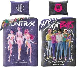 Posteľné obliečky z mikrovlákna KPop Demon Hunters – HUNTR/X a Saja Boys - motív For the Fans - 70x90 cm + 140x200 cm