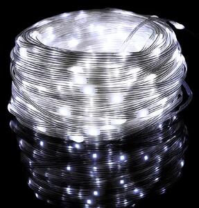 Vonkajší svetelná vianočná reťaz so šípkovými diódami, studená biela, 50m, 500 LED, 8 programov