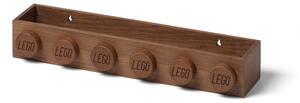 Detská nástenná polica z tmavo moreného dubového dreva LEGO® Wood