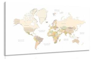 Obraz mapa sveta s vintage prvkami - 120x80