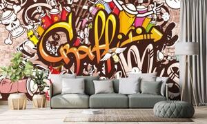 Tapeta veselá graffiti stena - 450x300