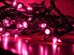 Vnútorná LED vianočná reťaz - ružová, 5m, 50 LED