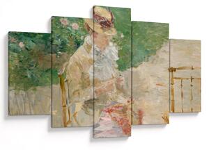 Obraz - Berthe Morisot, Young Woman Knitting, reprodukcia (150x105 cm)