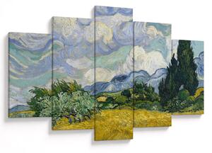 Obraz - Vincent van Gogh, Wheat Field with Cypresses, reprodukcia (150x105 cm)