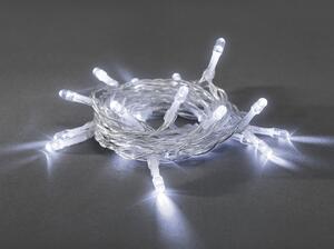 Vianočná LED reťaz do interiéru na batérie - studená biela, 2m, 20 LED, priehľadný kábel