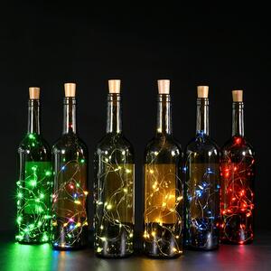 Zátka s LED svetielkami do fľaše, 2m, rôznofarebná
