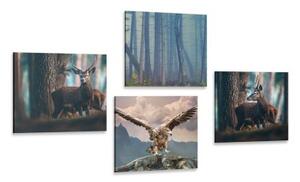 Set obrazov zákutia lesa - 4x 40x40