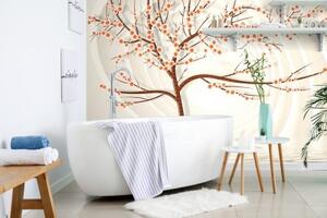 Samolepiaca tapeta moderný strom na abstraktnom pozadí - 450x300