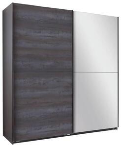 SKRIŇA SO ZRKADLOM, grafitová, tmavosivá, 180/198/64 cm MID.YOU - Skrine, Online Only
