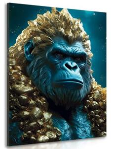 Obraz modro-zlatá gorila - 40x60