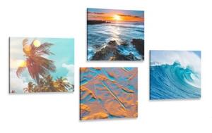 Set obrazov očarujúca morská krajina - 4x 40x40