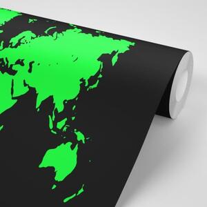 Samolepiaca tapeta zelená mapa na čiernom pozadí - 300x200