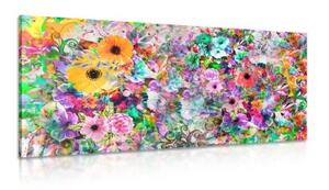 Obraz pestrofarebné kvety - 120x60