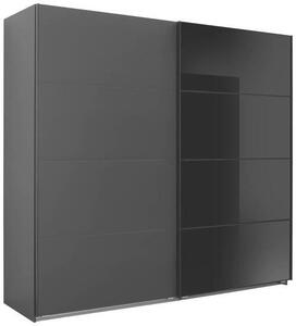 SKRIŇA S POS. DVER. – HOR.VED, grafitová, čierna, 225/210/65 cm Carryhome - Skrine
