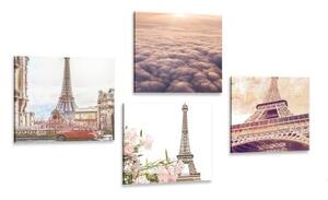 Set obrazov Eiffelova veža v Paríži - 4x 40x40