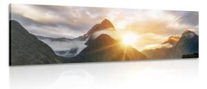 Obraz fascinujúci východ slnka na horách - 135x45