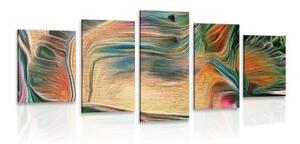 5-dielny obraz psychadelická abstrakcia - 100x50