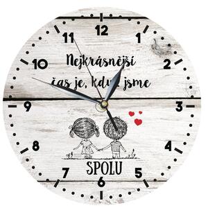 Bohemia Gifts Drevené hodiny - Pre zamilovaných ,24 cm