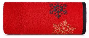 Bavlnený vianočný uterák červený s vločkami Šírka: 50 cm | Dĺžka: 90 cm