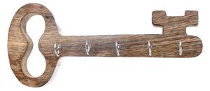 InDecor Vešiak na kľúče z mangového dreva Old key, 25 x 5 x 11 cm