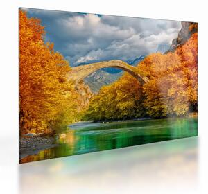 Sklenený obraz - Konitsa most (70x50 cm)