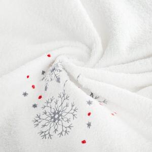 Bavlnený vianočný uterák biely s vločkami Biela