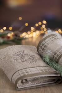 Bavlnený vianočný uterák béžový Béžová