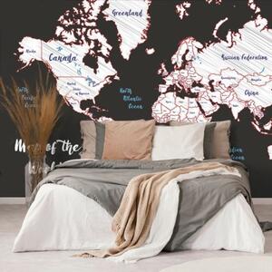 Samolepiaca tapeta jedinečná mapa sveta - 150x100